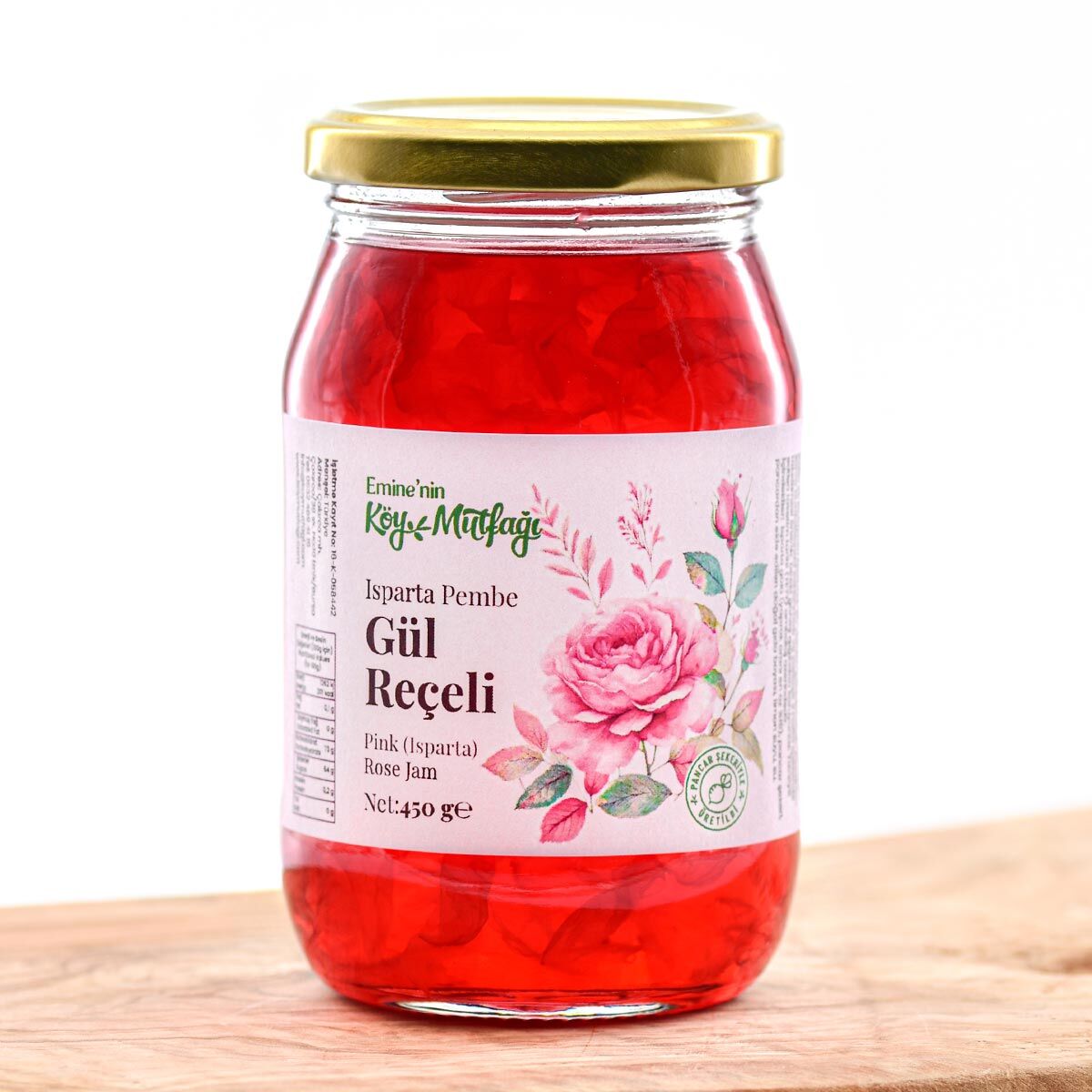 gul_receli_1 (Isparta) Pembe Gül Reçeli 450g - Kokulu Isparta Gülü Reçeli - Görsel 1